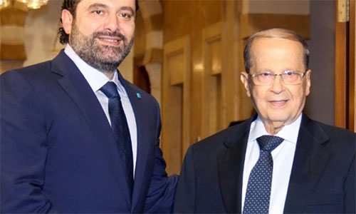 Michael Aoun con Saad Hariri